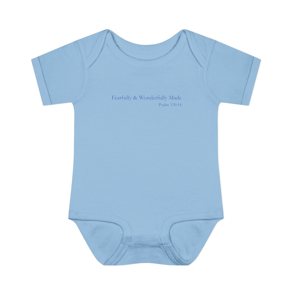 Fearfully & Wonderfully Made Blue Baby Bodysuit